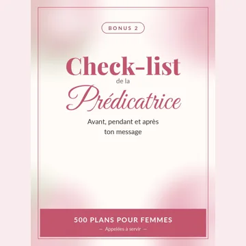 Check-list de la prédicatrice